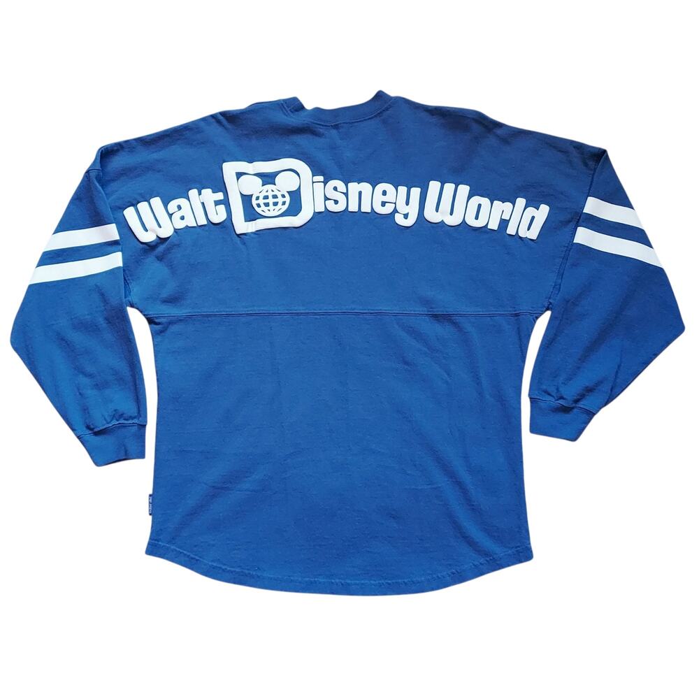 Disney Parks Spirit Jersey Walt Disney World Spell Out Blue Gray Pullover Sz S